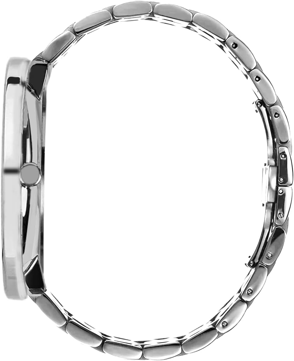 Mens Watches Ultra-Thin Minimalist Waterproof-Fashion Wrist Watch for Men Unisex Dress with Stainless Steel Band-Black Hands