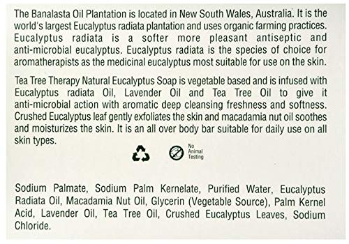 Tea Tree Therapy Vegetable Base Bar Soap, Eucalyptus, 6 Count