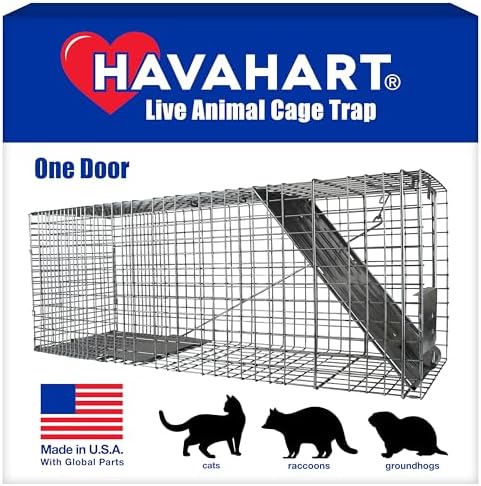 Havahart Large 1-Door Live Animal Trap for Raccoons, Cats, Bobcats, Beavers | Heavy Duty Humane Catch and Release Cage Trap for Outdoor Pest Control