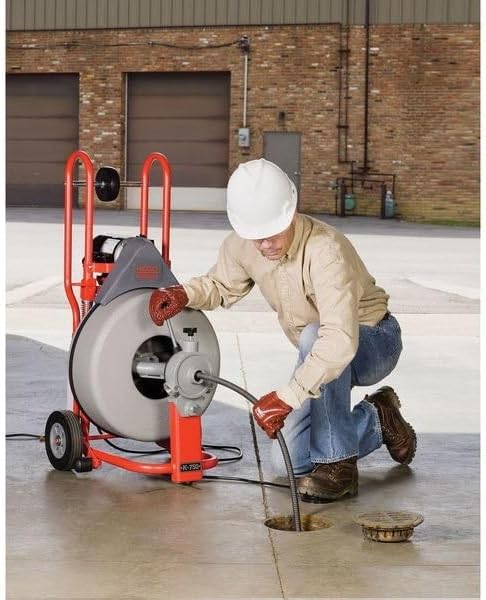 RIDGID 42007 K-750 Drum Machine with C-100 3/4 Inch x 100 Foot Inner Core Cable and AUTOFEED Control