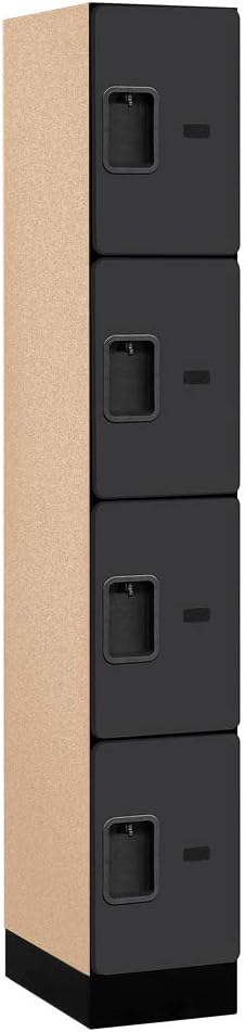 Salsbury Industries Four Tier Designer Wood Locker, Mahogany, 6' 3" x 18"