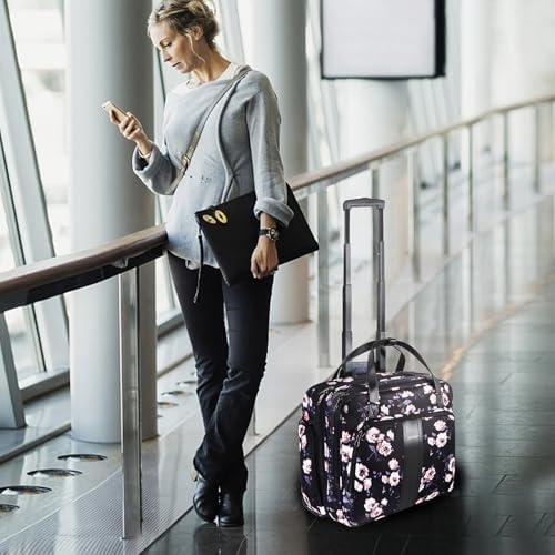 KROSER 15.6 Inch Rolling Laptop Computer Bag,Wheeled Briefcase for women