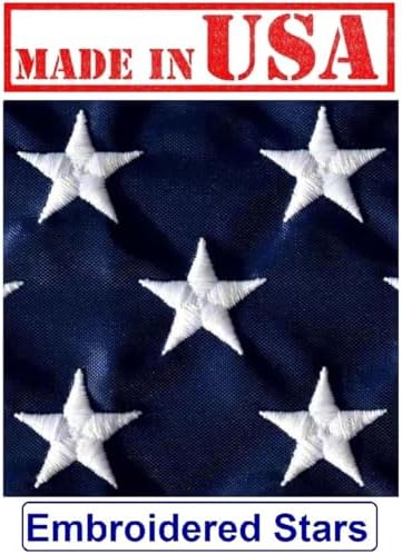US Flag Factory - 4x6 FT US American Flag (Embroidered Stars, Sewn Stripes) Outdoor SolarMax Nylon Flag - Made in America - Premium Quality (4x6 FT)