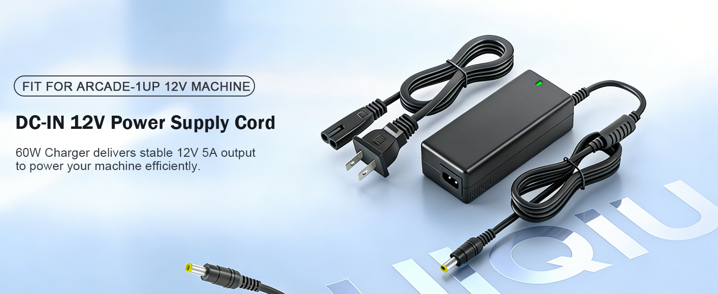 compatible with Arcade 1up 12V Riser Cocktail Table charger