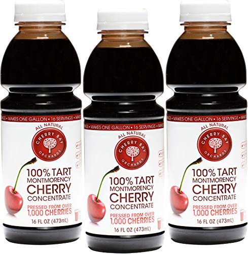 Cherry Bay Orchards Tart Cherry Concentrate - All Natural Juice to Promote Healthy Sleep, 16oz Bottle - Gluten Free, Natural Antioxidants, No Added Sugar or Preservatives