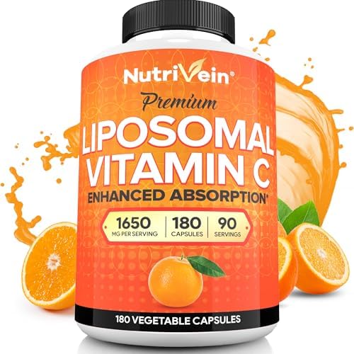 Nutrivein Liposomal Vitamin C Supplement 1650 mg - 180 Capsules