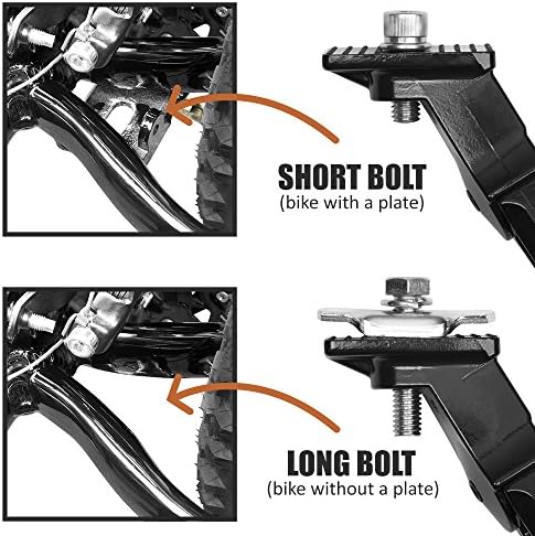 BV Bicycle Kickstand for 24”-28” - Adjustable Bikes Kickstand for Adult Bike with Non-Slip Foot & Spring-Loaded Latch for Stable Any-Angle Stance (Silver, Regular Duty)