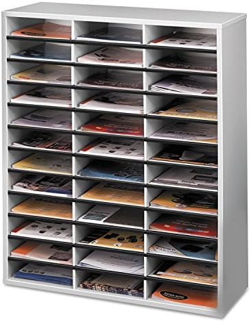 Fellowes 25061 Literature Organizer, 36 Sections Letter, 29 x 11 7/8 x 34 11/16, Dove Gray