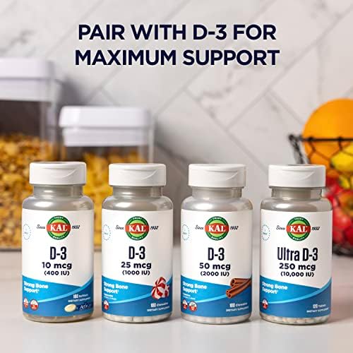 KAL Calcium Citrate 1000mg, Calcium Supplements for Women and Men, Bone Health, Teeth, Nervous, Muscular & Cardiovascular System Support, Gluten Free and Lab Verified, 60 Servings, 180 Tablets | Bone, Teeth, Muscle & Heart Support - Chelated Calcium Citr…