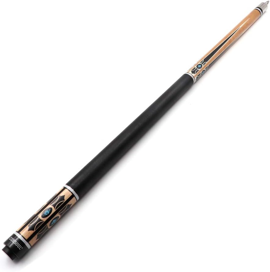 CUESOUL 58" 19oz DS Maple Pool Cue Stick Set with 2 Shaft,13mm Tip with Hard Cue Case 1x1