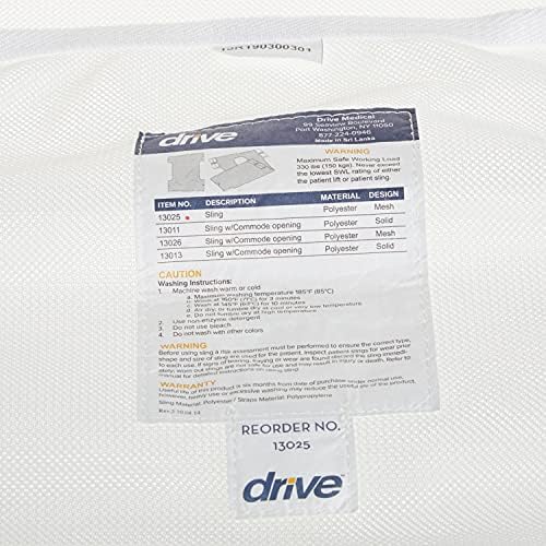 Drive Medical Patient Lift Sling, Canvas, 26 Inch x 40 Inch | Canvas Patient Lift Sling Offers Durable, Secure Support for Safe Transfers in Home or Facility Use Daily