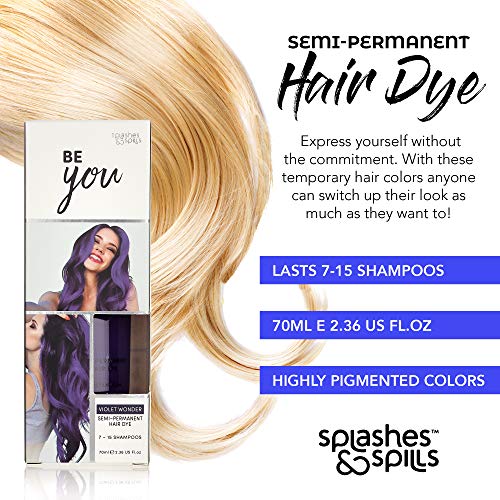 Semi-Permanent Butter Blonde Hair Dye - Vibrant 2.36 Oz. Tubes Temporary Hair Color - Ammonia and Peroxide Free -Vegan and 100% Cruelty-Free Toner - Lasts for 7-15 Shampoos - by Splashes and Spills