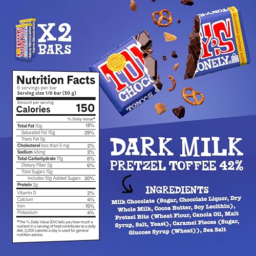 Tony’s Chocolonely Super Duper Milk Chocolate Candy Bar Bundle, Milk & White Chocolate With Sea Salt, Caramel, Pretzel Toffee, Almond, Hazelnut, Made From Quality Fairtrade Cocoa, 6 Bars, 6.35 Oz Each