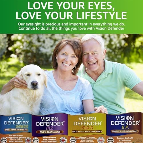 Vision Defender AREDS2 Eye Vitamins - Lutein Zinc Copper, Vegan, 90 Tablets | Eye Health Supplements, Vitamin C & E, Zeaxanthin