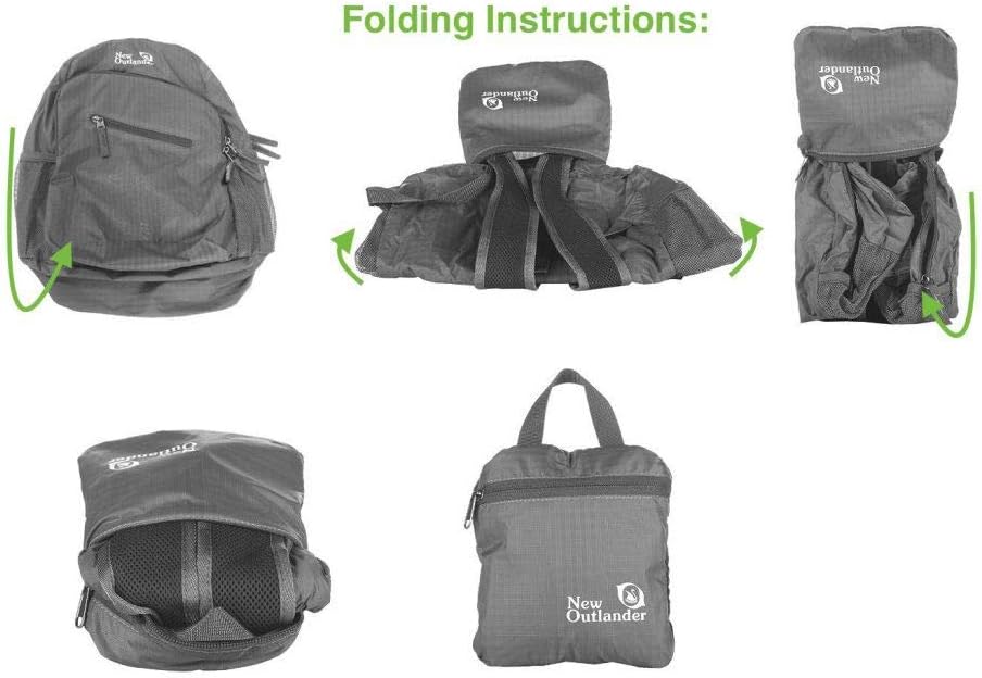 Packable Handy Lightweight Travel Hiking Backpack Daypack-Orange