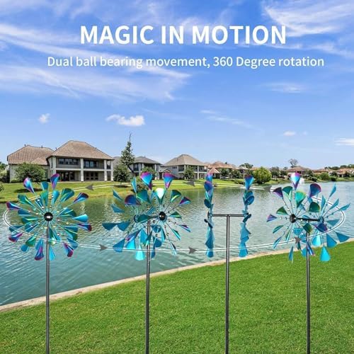 DECOROCA Kinetic Wind Spinners Outdoor - Large Metal Wind Sculptures