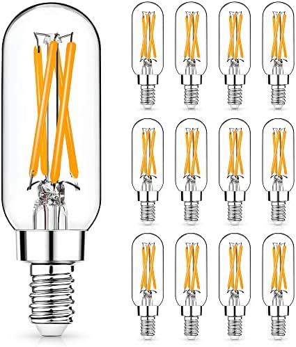 12 Pack E12 LED Edison Bulbs, 4W Dimmable T6, 2700K Warm White | Equal 40W, Dimmable T6 T25 LED Bulb, 420lm, No flicker, Candelabra light bulb for Chandelier, Ceiling Fan, Not E26 Base