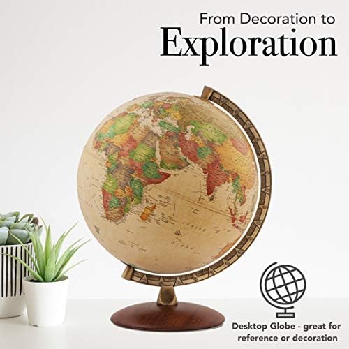 Waypoint Geographic Light Up Globe - Lugano 12” Desk Decorative Illuminated Globe with Stand and Blue Ocean, Up to Date