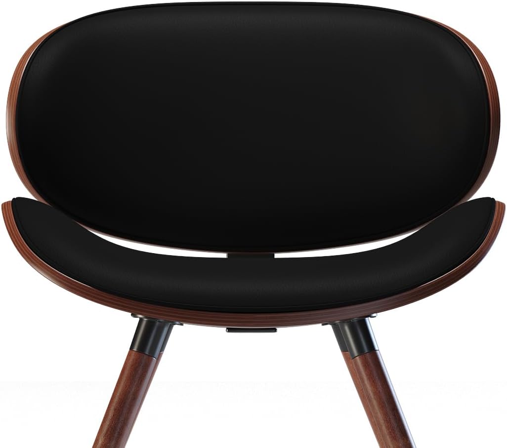 SIMPLIHOME Regina Rattan Mid-Century Modern Arm Dining Chairs in Black