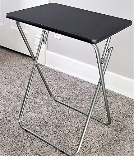Folding TV Tray Tables, for Small Space, Black, Set of 2 | 19" X 15" X 26", For Eating, Portable Dinner Table, Couch & Living Room