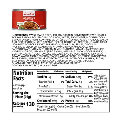 Loma Linda Swiss Stake With Gravy (Pack of 8)