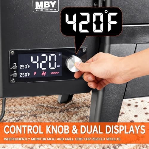 Vertical Pellet Smoker Grill with Digital Temperature Control, 4-Rack Electric BBQ Smoker with Meat Probe & Cover