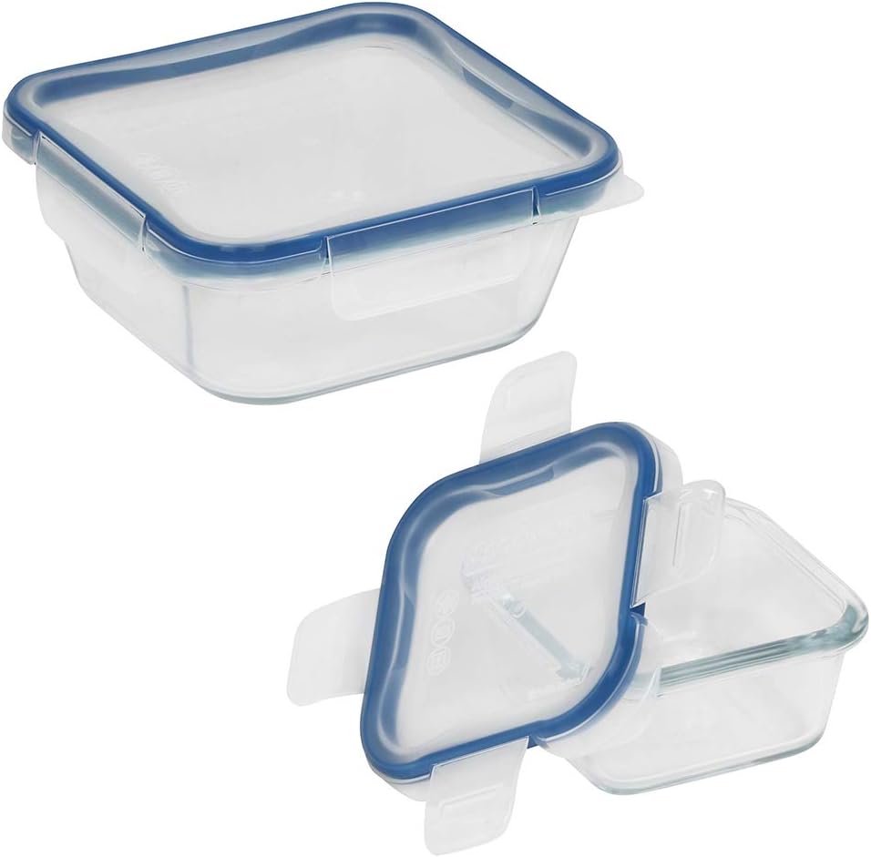 Snapware Glass Total Solutions (12-Pack) Food Storage Containers Set | Airtight & leakproof plastic locking BPA-free lids, freezer, dishwasher, microwave safe