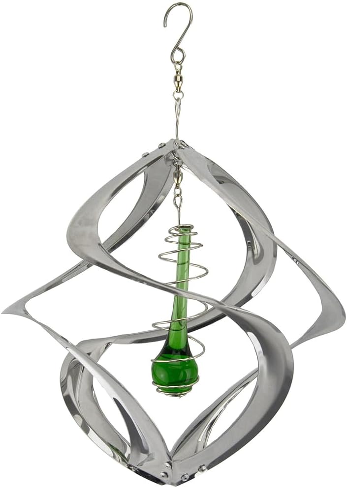 Red Carpet Studios The Original Cosmix Helix Wind Spinner Indoor/Outdoor Hanging Art, 11" Tall, Copper with Blue Planet