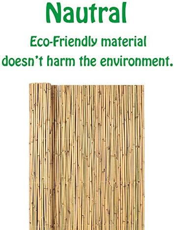 Mininfa Natural Rolled Bamboo Fence, Eco-Friendly Bamboo Fencing, 0.7 in D x 6 feet High x 8 feet Long, bambou Screen for Garden, Privacy