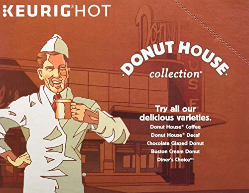 Donut House Collection Chocolate Glazed Donut, Single-Serve Keurig K-Cup Pods, Flavored Light Roast Coffee, 24 Count