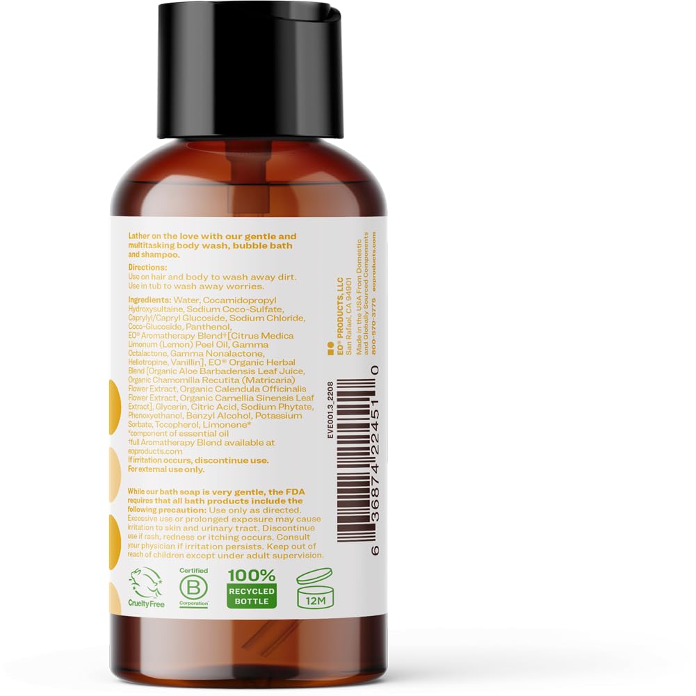 Everyone 3-in-1 Soap Body Wash Bubble Bath Shampoo Coconut Lemon 32oz 2pk | Natural essential oil formula | body wash | shampoo | bubble bath in one | coconut lemon scent | bulk value 2-pack