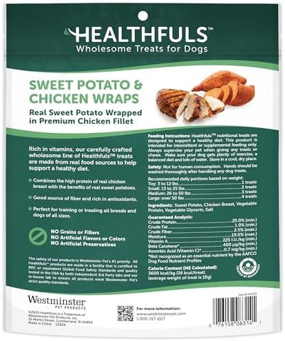 Healthfuls Chicken Wrapped Sweet Potato Dog Treats, 16oz