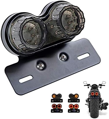 ANKIA 40-LED 40W Motorcycle Tail Light Integrated Running Lamp | Brake&Turn Signal Light with License Plate Bracket for Harly Motorcycle Street Bike Cruiser Chopper (Black)