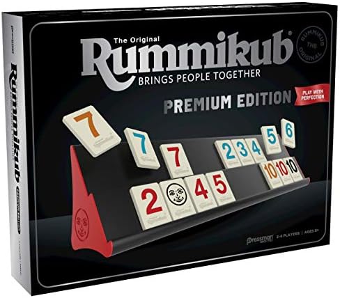 Rummikub Premium Edition by Pressman - Features Racks - Large Number Engraved Tiles and a Storage Bag for The Ultimate Rummikub Experience by Pressman