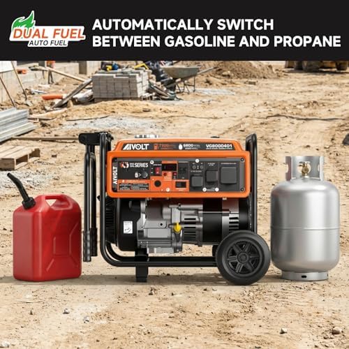 AIVOLT Generator 7500 Watt Dual Fuel Portable Generator with Wheels, Gas and Propane Powered, 50A RV Ready, CO Sensor, 4-Stroke OHV Air Cooled Engine