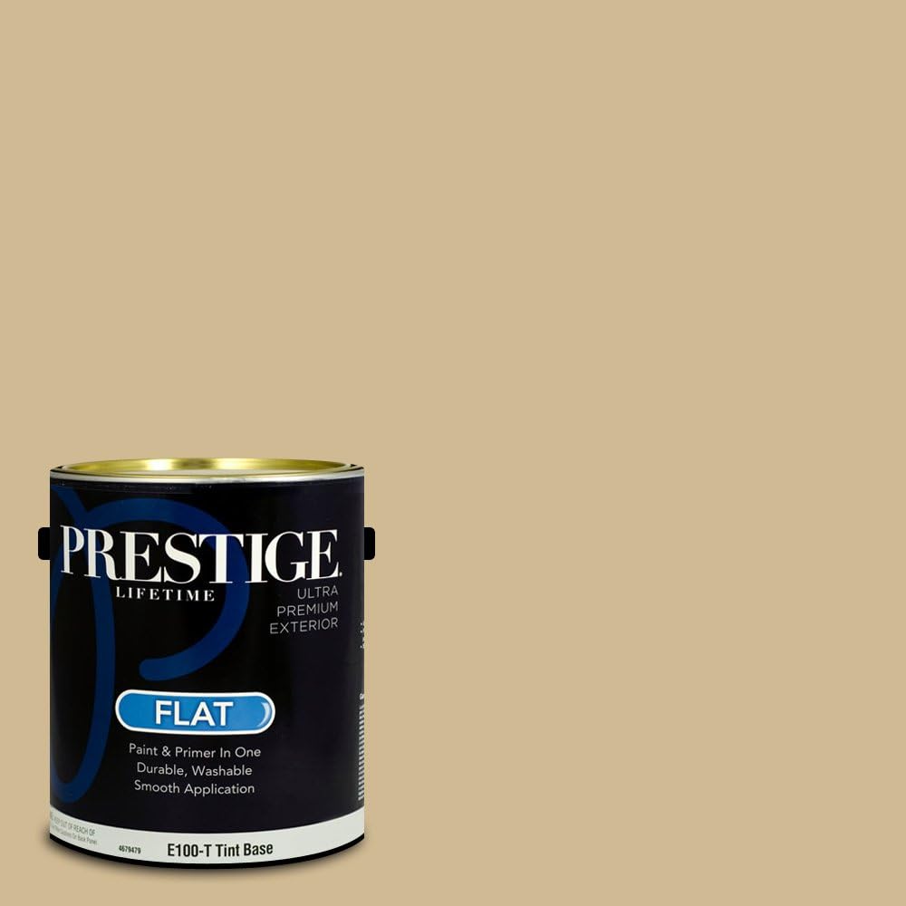 PRESTIGE Paints Exterior Paint and Primer In One, 1-Gallon, Satin, Comparable Match of Sherwin Williams* Relaxed Khaki*