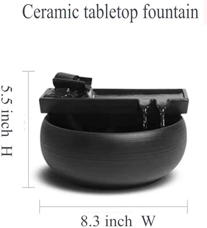 Ceramic Tabletop Fountain for Indoor and Outdoor Table Desk Office Patio (Ceramic Fountain)