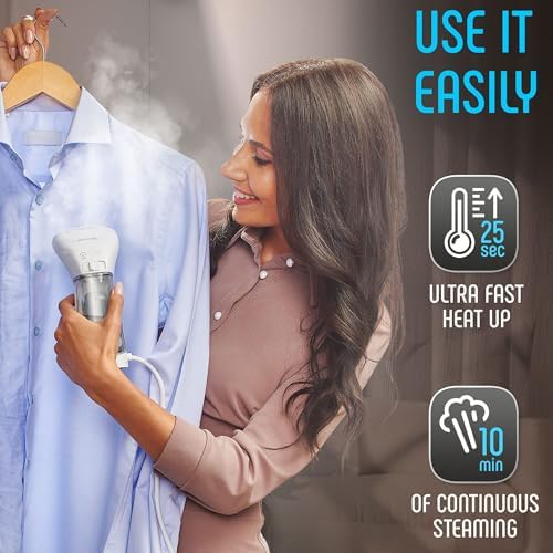 Polardo Travel Garment Steamer - Compact Portable Handheld Clothes Steamer with 360° Anti-Spill Technology