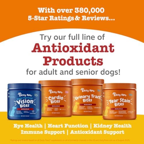Zesty Paws Dog Heart Supplement - Taurine for Dogs, Salmon, 90 Ct
