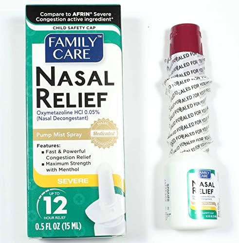 Nasal Relief Spray, Pump Mist, Anti-drip, Severe Congestion, (Oxymetazoline HCI ) 12 Hours, 3 Pack. by Assured