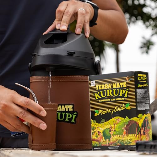 Kurupi Yerba Mate with Mint & Boldo 500 g (1.1 lb) | Paraguayan Herbal Loose Leaf Blend | Refreshing Natural Mate Tea with Mint & Boldo Leaves