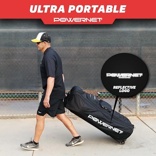 PowerNet All Gear Transporter Baseball Travel Bag, Rolling Duffle with Wheels & Handle for Baseball Accessories, Catchers Gear & Bats