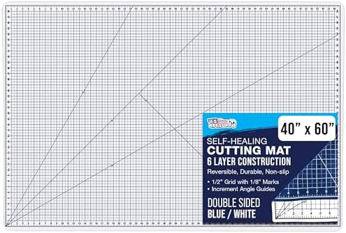U.S. Art Supply 40" x 60" Self-Healing Cutting Mat 5-Ply - Double-Sided Green/Black Craft Mat, Non-Slip Cutting Mats for Crafts, Sewing, Quilting, Scrapbooking | Double-Sided Green/Black Craft Mat, Non-Slip Cutting Mats for Crafts, Sewing, Quilting, Scra…