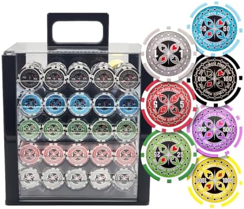 MRC 1000pcs Ultimate Laser Poker Chips Set with Acrylic Case Custom Build