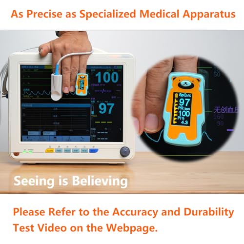 Pediatric Pulse Oximeter, OLED Display Oxygen Monitor Fingertip for Children, Baby & Kids, Blood Oxygen Saturation Monitor (SpO2)