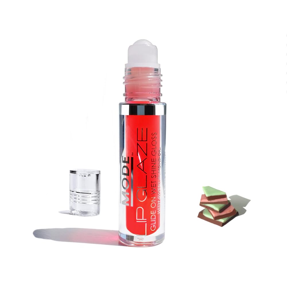 MODE Lip Glaze Cotton Candy Flavored Lip Gloss, Hydrating Sheer Wet Shine, Skincare Fruit Oils