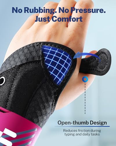 Quick Adjust Carpal Tunnel Wrist Brace, Open Thumb Opening for All-Day Wear | Removable Support Splints, Breathable Fabric, Daytime Typing & Night Support, Adjustable Wrist Support, Carpal Tunnel Relief