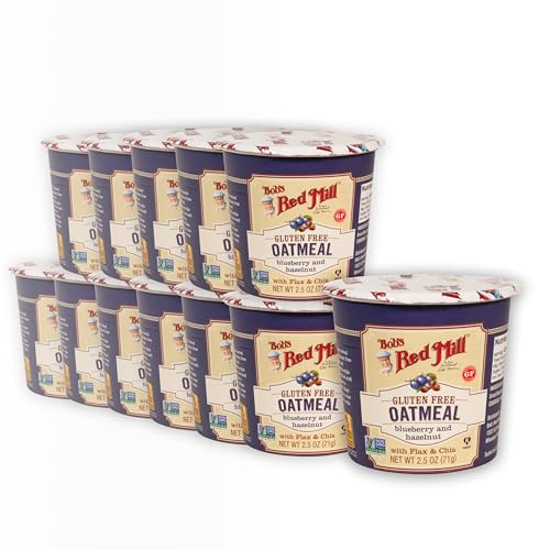 Bob's Red Mill GF Oatmeal Cup, Maple & Brown Sugar, 2.15 Ounce Cup (Pack of 12) - Non GMO, Whole Grain, Kosher