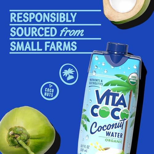Vita Coco Organic Coconut Water, Original, 16.9 Oz (Pack of 12)