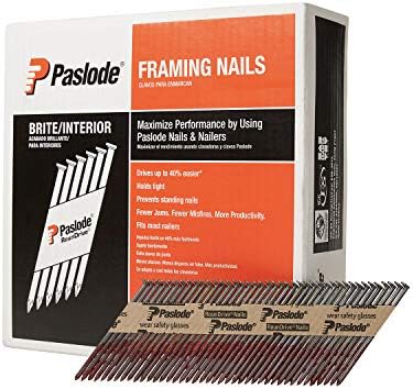 Paslode Brite 30 Degree Framing Nails - Brite Smooth Shank 30 Degree Paper Tape Collated RounDrive Framing Nails - Smooth Frame Nail for Paslode